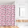 Ambesonne Pineapple Stall Shower Curtain, Doodled Style Exotic Pineapple Scattered Spotted Zigzag Pattern, Fabric Bathroom Decor Set with Hooks, 36" W x 72" L, Pink Black Magenta view 2