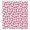 Ambesonne Pineapple Stall Shower Curtain, Doodled Style Exotic Pineapple Scattered Spotted Zigzag Pattern, Fabric Bathroom Decor Set with Hooks, 36" W x 72" L, Pink Black Magenta view 3