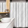 Ambesonne Floral Stall Shower Curtain, Floral Pattern with Abstract Carnation Flower Motifs Swirled Leaves Ornate Antique, Fabric Bathroom Decor Set with Hooks, 54" W x 78" L, Grey White view 2
