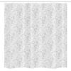 Ambesonne Floral Stall Shower Curtain, Floral Pattern with Abstract Carnation Flower Motifs Swirled Leaves Ornate Antique, Fabric Bathroom Decor Set with Hooks, 54" W x 78" L, Grey White view 3