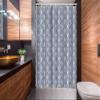 Ambesonne Geometric Stall Shower Curtain, Monochrome Nautical Themed Eastern Pattern Marine Inspired Circles Ocean Design, Fabric Bathroom Decor Set with Hooks, 54" W x 78" L, Grey White view 2