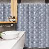 Ambesonne Geometric Stall Shower Curtain, Monochrome Nautical Themed Eastern Pattern Marine Inspired Circles Ocean Design, Fabric Bathroom Decor Set with Hooks, 54" W x 78" L, Grey White view 3
