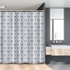 Ambesonne Sugar Skull Stall Shower Curtain, Flower Pattern with Skulls on Geometric Floral Damask Background, Fabric Bathroom Decor Set with Hooks, 54" W x 78", Pale Blue Purple White view 1