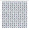 Ambesonne Sugar Skull Stall Shower Curtain, Flower Pattern with Skulls on Geometric Floral Damask Background, Fabric Bathroom Decor Set with Hooks, 54" W x 78", Pale Blue Purple White view 4