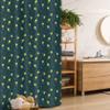 Ambesonne Floral Stall Shower Curtain, Nature Style Spring Blooms on a Backdrop of Polka Dots Retro Feels, Fabric Bathroom Decor Set with Hooks, 36" W x 72" L, Hunter Green and Yellow view 1