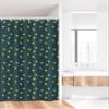 Ambesonne Floral Stall Shower Curtain, Nature Style Spring Blooms on a Backdrop of Polka Dots Retro Feels, Fabric Bathroom Decor Set with Hooks, 36" W x 72" L, Hunter Green and Yellow view 2
