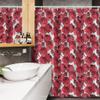 Ambesonne Floral Stall Shower Curtain, Vibrant Graphic Design Roses Pattern Blossoms Romantic Bouquet Illustration, Fabric Bathroom Decor Set with Hooks, 54" W x 78" L, Purple Pink Red view 3