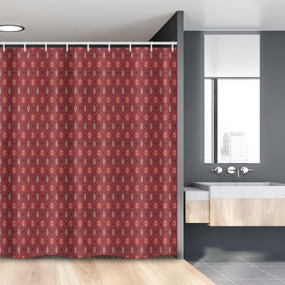 Ambesonne Ethnic Stall Shower Curtain, Mexican Culture Ikat Geometric Gypsy Folklore Ornamental Background, Fabric Bathroom Decor Set with Hooks, 54" W x 78" L, Multicolor