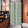 Ambesonne Floral Stall Shower Curtain, Round Ornamented Motif with Spring Flowers, Fabric Bathroom Decor Set with Hooks, 54" W x 78" L, Olive Green Lilac view 2