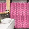 Ambesonne Cartoon Stall Shower Curtain, Creative Colorful Abstract Flowers Botanical Repeated Motifs Illustration, Fabric Bathroom Decor Set with Hooks, 54" W x 78" L, Fuchsia and Sky Blue view 3