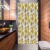 Ambesonne Floral Stall Shower Curtain, Blossoms Petals Modern Dots Abstract Bedding Plants Gardening, Fabric Bathroom Decor Set with Hooks, 54" W x 78" L, Khaki Brown White view 2