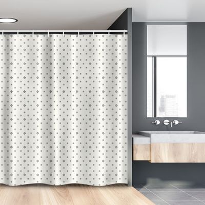 Ambesonne Geometric Stall Shower Curtain, Abstract Modern Design with Hexagons with Circles Rounds Geometrical Art, Fabric Bathroom Decor Set with Hooks, 54" W x 78" L, Black and White