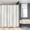 Ambesonne Geometric Stall Shower Curtain, Abstract Modern Design with Hexagons with Circles Rounds Geometrical Art, Fabric Bathroom Decor Set with Hooks, 54" W x 78" L, Black and White view 1