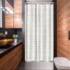 Ambesonne Geometric Stall Shower Curtain, Abstract Modern Design with Hexagons with Circles Rounds Geometrical Art, Fabric Bathroom Decor Set with Hooks, 54" W x 78" L, Black and White view 2