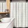 Ambesonne Geometric Stall Shower Curtain, Abstract Modern Design with Hexagons with Circles Rounds Geometrical Art, Fabric Bathroom Decor Set with Hooks, 54" W x 78" L, Black and White view 3