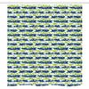 Ambesonne Floral Stall Shower Curtain, Stripes with Nature Blossom Silhouettes Coming of The Spring Theme, Fabric Bathroom Decor Set with Hooks, 36" W x 72" L, Apple Green Navy Blue view 3