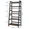 Tribesigns 5-Tier Bookshelf Industrial Bookcase, 5 Shelf Ladder Shelf Book Storage Shelf Organizer for Living Room, Home Office view 2