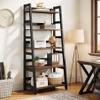 Tribesigns 5-Tier Bookshelf Industrial Bookcase, 5 Shelf Ladder Shelf Book Storage Shelf Organizer for Living Room, Home Office view 4