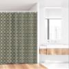 Ambesonne Geometric Stall Shower Curtain, Wavy Vertical Old Fashion Ornamental Tiles Boho Design, Fabric Bathroom Decor Set with Hooks, 36" W x 72" L, Charcoal Grey Yellow view 2