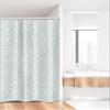 Ambesonne Quatrefoil Stall Shower Curtain, Morocco Classical White Star Shapes on Pale Blue Backdrop, Fabric Bathroom Decor Set with Hooks, 36" W x 72" L, Pale Blue White view 2