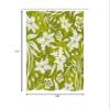 Ambesonne Floral Stall Shower Curtain, Flourishing Flower Pattern on Green Background Nature Illustration, Fabric Bathroom Decor Set with Hooks, 36" W x 72" L, Pale Green White view 4