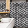 Ambesonne Floral Stall Shower Curtain, Cherry Flowers on Dark Blue Toned Background Blooming Spring Nature, Fabric Bathroom Decor Set with Hooks, 54" W x 78" L, Dark Blue Grey Ivory view 3