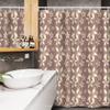 Ambesonne Floral Stall Shower Curtain, Shabby Form Blossoms Over Abstract Pastel Striped Background, Fabric Bathroom Decor Set with Hooks, 54" W x 78" L, Warm Taupe Pale Pink view 3