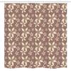Ambesonne Floral Stall Shower Curtain, Shabby Form Blossoms Over Abstract Pastel Striped Background, Fabric Bathroom Decor Set with Hooks, 54" W x 78" L, Warm Taupe Pale Pink view 4