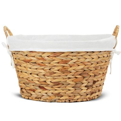 AKKAPEARY Set of 2PC Brown Large Seagrass Storage Liner Basket Soft Comfortable Handles Portable 20" Laundry Hampers Clothes Lightweight Toy Underwear Picnic Bedroom Living Room Home Decoration Gift