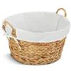AKKAPEARY Set of 2PC Brown Large Seagrass Storage Liner Basket Soft Comfortable Handles Portable 20" Laundry Hampers Clothes Lightweight Toy Underwear Picnic Bedroom Living Room Home Decoration Gift view 2