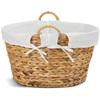 AKKAPEARY Set of 2PC Brown Large Seagrass Storage Liner Basket Soft Comfortable Handles Portable 20" Laundry Hampers Clothes Lightweight Toy Underwear Picnic Bedroom Living Room Home Decoration Gift view 3