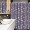 Ambesonne Christmas Stall Shower Curtain, Christmas Themed Winter Snow Feather Deer and Pine Tree Composition, Fabric Bathroom Decor Set with Hooks, 54" W x 78" L, Mustard and Purple Grey view 3