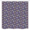 Ambesonne Christmas Stall Shower Curtain, Christmas Themed Winter Snow Feather Deer and Pine Tree Composition, Fabric Bathroom Decor Set with Hooks, 54" W x 78" L, Mustard and Purple Grey view 4