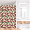 Ambesonne Christmas Stall Shower Curtain, Art Xmas Theme Winter Gloves Pattern with Snowflakes and Nordic Roses Print, Fabric Bathroom Decor Set with Hooks, 36" W x 72" L, Green Red and White view 2