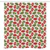 Ambesonne Christmas Stall Shower Curtain, Art Xmas Theme Winter Gloves Pattern with Snowflakes and Nordic Roses Print, Fabric Bathroom Decor Set with Hooks, 36" W x 72" L, Green Red and White view 3