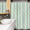 Ambesonne Floral Stall Shower Curtain, Hand Drawn Inspired Design of Forest Flowers Leaves Soft Tones, Fabric Bathroom Decor Set with Hooks, 54" W x 78" L, Mint Green Blue and Mustard view 3