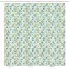 Ambesonne Floral Stall Shower Curtain, Hand Drawn Inspired Design of Forest Flowers Leaves Soft Tones, Fabric Bathroom Decor Set with Hooks, 54" W x 78" L, Mint Green Blue and Mustard view 4