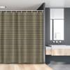 Ambesonne African Stall Shower Curtain, Folkloric Style Geometric Triangles Funky Folk Bohemian Stripes, Fabric Bathroom Decor Set with Hooks, 54" W x 78" L, Pale Coffee and Jade Green view 1