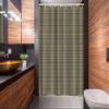 Ambesonne African Stall Shower Curtain, Folkloric Style Geometric Triangles Funky Folk Bohemian Stripes, Fabric Bathroom Decor Set with Hooks, 54" W x 78" L, Pale Coffee and Jade Green view 2