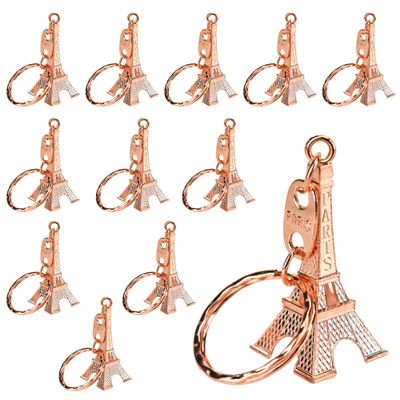 Homeford Paris Eiffel Tower Keychain Party Favors, Rose Gold, 1-7/8-inch, 12-count