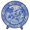 ORIENTAL Furniture Warehouse 14" Chinese Porcelain Plate Painted Blue & White Lady Dancers with Stand view 1