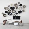 African Basket | Rwanda Basket | Woven Basket | Sweet Grass and Sisal Black & White - 12" x 3" view 3
