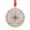 Andaz Press Engraved Real Natural Wood Keepsake Monogram Christmas Valentine's Day Ornament Gift, You are My True North, Compass Shape, 1-Pack, Couple's Wedding Anniversary Adventure Christmas Tree view 1