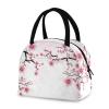 ZZKKO Abstract Cherry Blossom Lunch Bag Box Tote Organizer Lunch Container Insulated Zipper Meal Prep Cooler Handbag For Women Men Home School Office Outdoor Use view 1