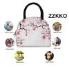ZZKKO Abstract Cherry Blossom Lunch Bag Box Tote Organizer Lunch Container Insulated Zipper Meal Prep Cooler Handbag For Women Men Home School Office Outdoor Use view 3