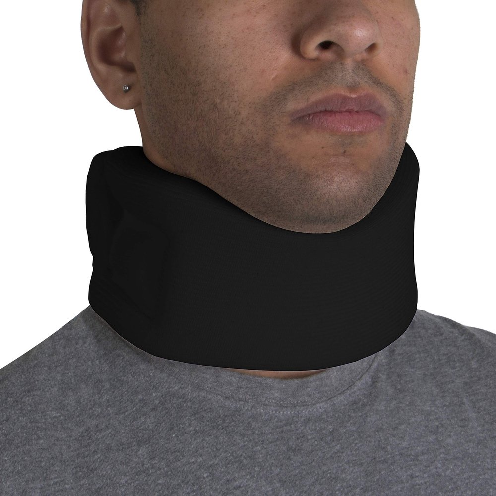 OTC Cervical Collar, Soft Contour Foam, Neck Support Brace, Black Average 3" Depth, Small