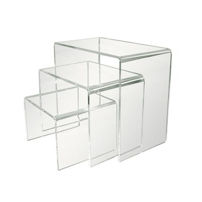 DBM IMPORTS 3 Pc 6" 8" 10" H Clear Acrylic Display Risers, Jewelry Display Riser ,Shelf Showcase Fixtures