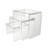 DBM IMPORTS 3 Pc 6" 8" 10" H Clear Acrylic Display Risers, Jewelry Display Riser ,Shelf Showcase Fixtures view 1
