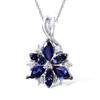 Bansriracha 9Silver Pendant Fit for Necklace Chain for Women Blue Flower Cubic Zirconia Pendant Pure 925 Sterling Silver Pendant Jewelry view 1