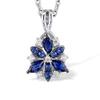 Bansriracha 9Silver Pendant Fit for Necklace Chain for Women Blue Flower Cubic Zirconia Pendant Pure 925 Sterling Silver Pendant Jewelry view 2